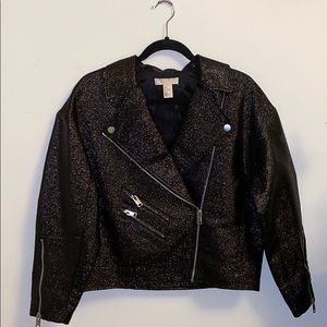 Glitter moto jacket